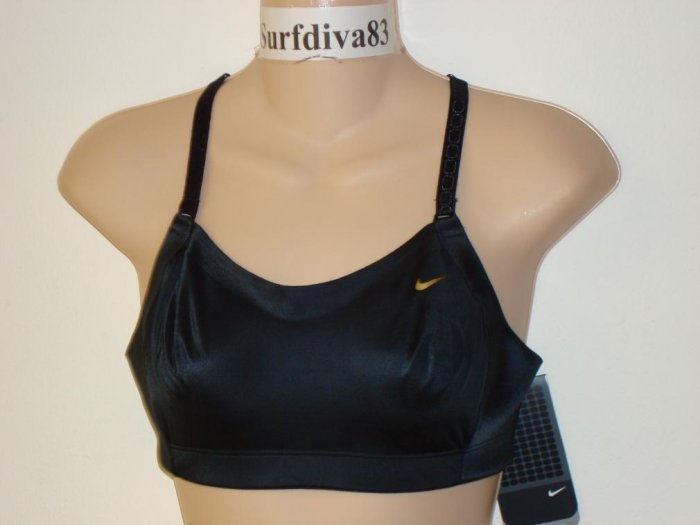 Nwt 34B NIKE Women DRI-FIT Strength Sport Bra Top New Black