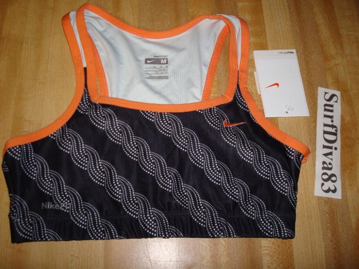 Nwt M 10 12 NIKE GIRL Dri-FIT Sport Bra Top Shirt New Medium Black