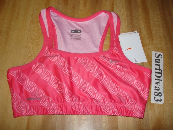 Nwt M 10-12 NIKE GIRL Dri-FIT Sport Bra Top Shirt New Medium Pink