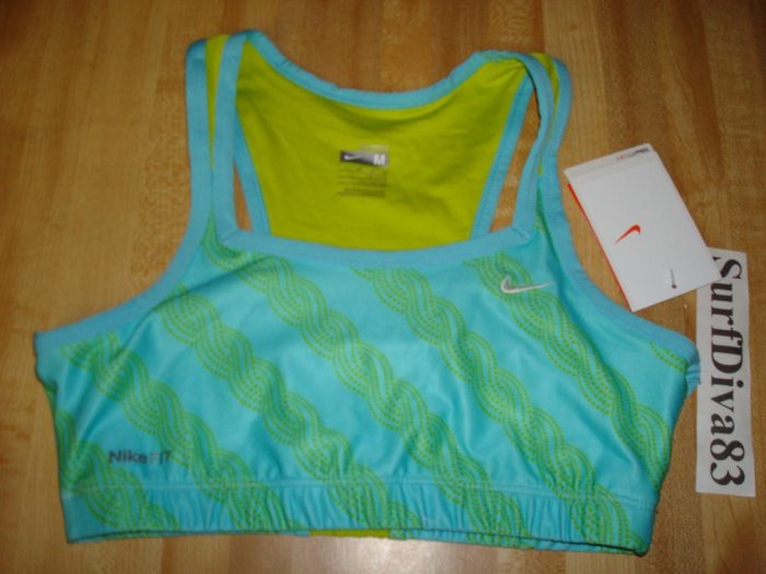Nwt M 10 12 NIKE GIRL Dri-FIT Sport Bra Top Shirt New Medium Pattern