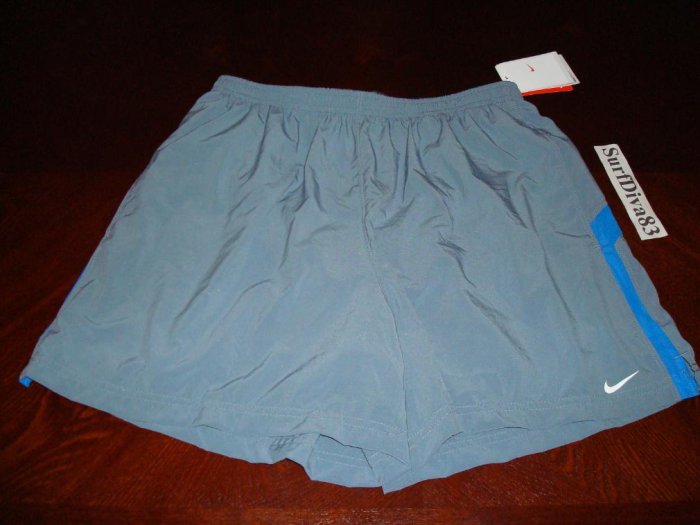 NwT L NIKE DRI-FIT Gray Blue Running Shorts Men New Large