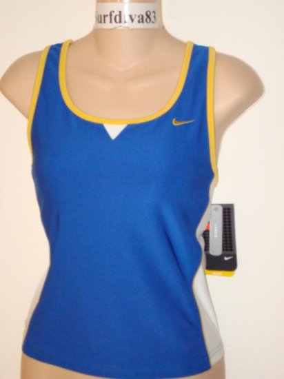Nwt L NIKE DRI-FIT Women Strength Tank Top Shirt New Large Blue