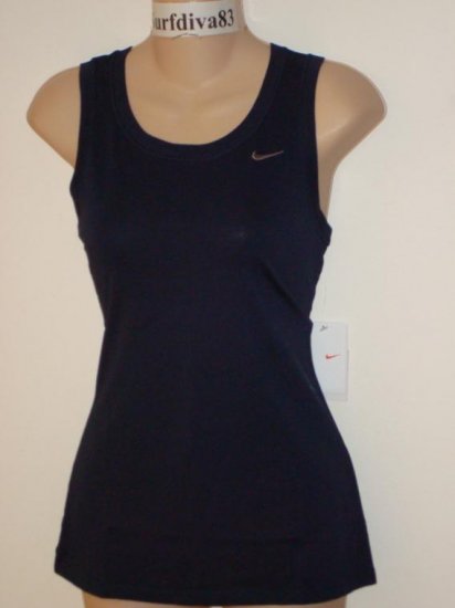 Nwt S NIKE DRI-FIT Women Fitness Tank Top Shirt New Small Navy Blue