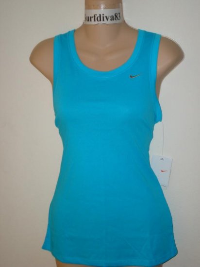 Nwt S NIKE DRI-FIT Women Fitness Tank Top Shirt New Small Blue
