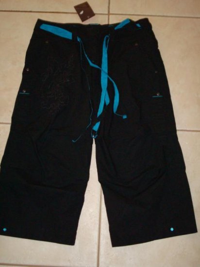 NwT M 8 10 NIKE Women Rhythm Radiance Capri Pants New Medium Black Blue