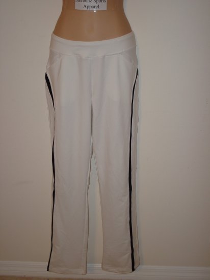 Nwt M 8 10 NIKE Dri-fit Women Border Tennis Pants New Medium White Black Fitness