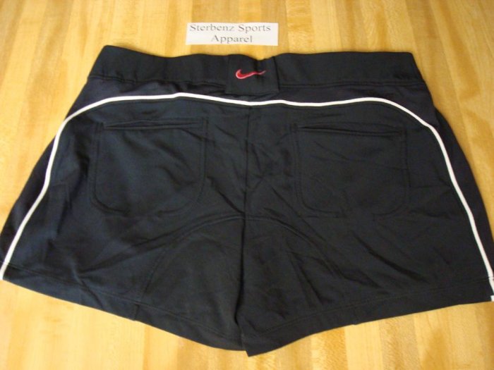 Nwt L NIKE Women Power Control Tennis Shorts New DriFit Large Black Pink 12 14