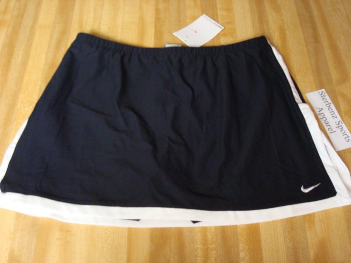 Nwt M NIKE Women Fit Dry Black BORDER Tennis Skirt New Medium 8 10