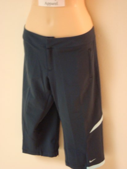 Nwt M NIKE Fit Dry Women Woven WorkOut Capri Pants New Navy Blue Medium 8 10