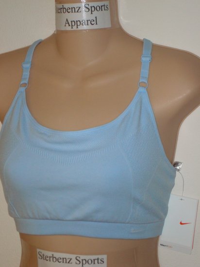 Nwt L/XL NIKE Women Fit Dry Seamless Sport Bra Top New Large Xlarge Light Blue