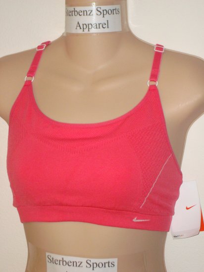 Nwt M L NIKE Women Fit Dry Seamless Sport Bra Top New Medium Large Flamingo Pink