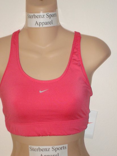 Nwt L NIKE Women Fit Dry Compression Sport Bra Top New Large Flamingo Pink