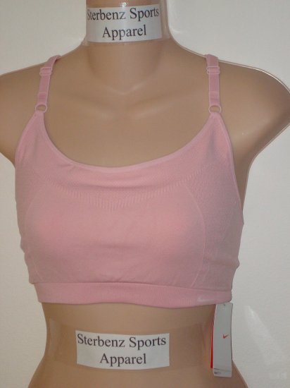 Nwt L XL NIKE Women Fit Dry Seamless Sport Bra Top New Large Xlarge Sheen Pink