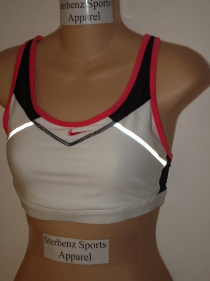 Nwt L NIKE Women Dry Fit Reflective Sport Bra Top New Large White Pink Black