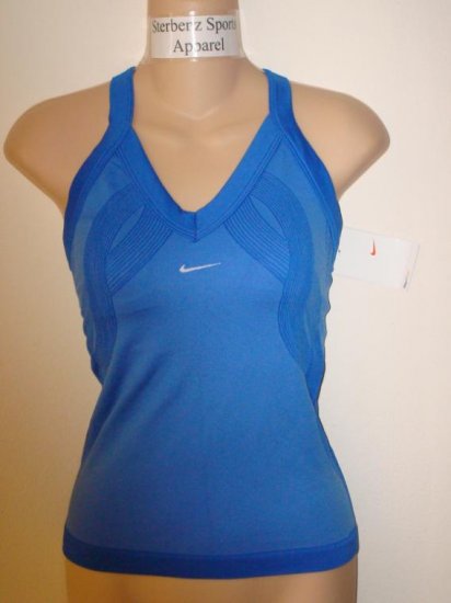 Nwt M NIKE Women Fit Dry Control Tennis Tank Top New Medium Blue