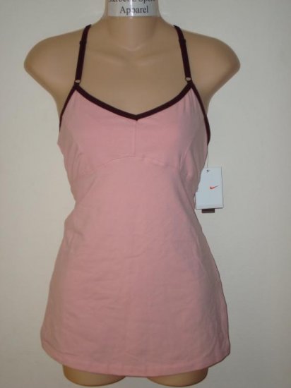 Nwt M NIKE Women Fit Dry Athlete Yoga Cami Tank Top New Medium Pink 244259-628
