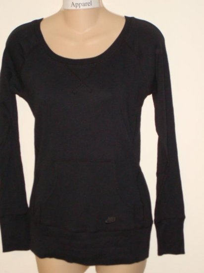 Nwt S 4 6 NIKE Women Black Ribbed Long-Sleeve Top New Small