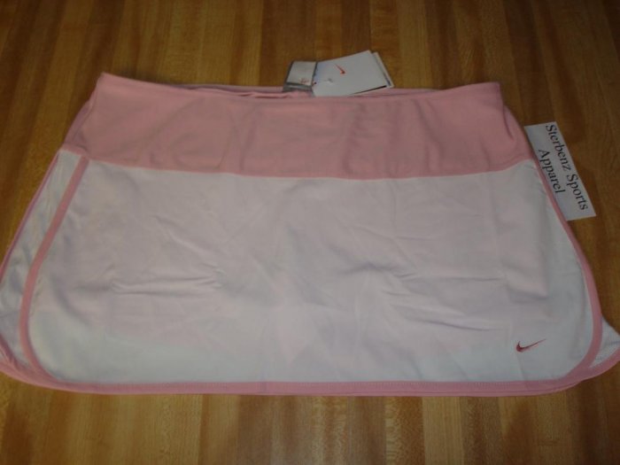 Nwt M NIKE Women CONTROL TEMPO Tennis Skirt New $50 Medium White Sheen Pink