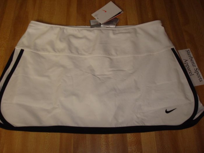 Nwt M NIKE Women Fit Dry CONTROL TEMPO Tennis Skirt New Medium White Black