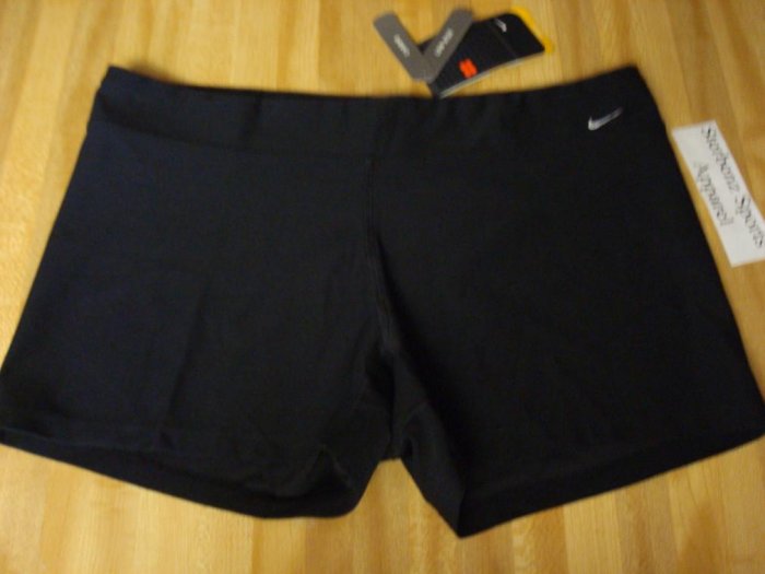 Nwt XL NIKE Fit Dry Women Low WorkOut Shorts New Black XLarge