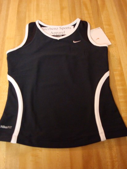 Nwt M 10 12 NIKE GIRL Black Fitness Tank Top Shirt New Medium 228438-010