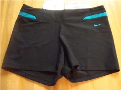 Nwt M NIKE Women Fit Dry Low-rise WorkOut Shorts New Medium Black Blue 207252-012