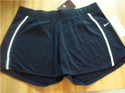 Nwt M 8-10 NIKE Women Black WhT WorkOut Shorts New $30 Medium 238714-010