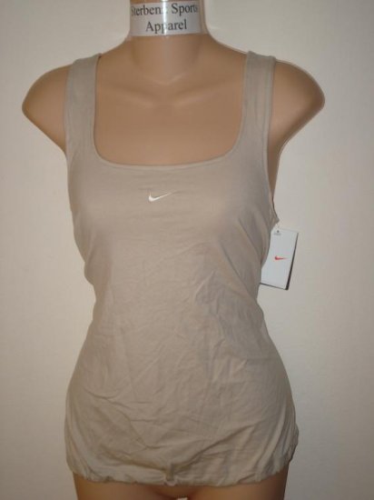Nwt L NIKE Women Fit Dry Soy Dance Yoga Tank Top New Large Tan 226970-246
