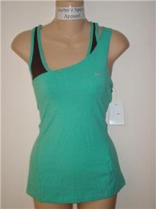 Nwt L NIKE Women Fit Dry Soy Layered Yoga Tank Top New Large 216932-417