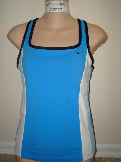 Nwt S NIKE Women Blue Cross-Back Fitness Tank Top New Small 298122-478
