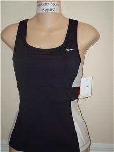 Nwt M NIKE Women Fit Dry Black Fitness Tank Top New HOT Medium 255914-010