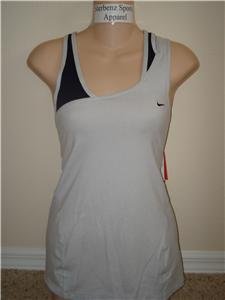 Nwt M NIKE Women Fit Dry Soy Layered Yoga Tank Top New Medium 216932-011