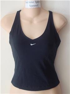 Nwt XL NIKE Women Black Fitness Racer Tank Top Shirt New XLarge 128997-010