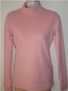Nwt M NIKE Women Fit Dry Pink Mock Turtleneck Top New Medium 254805-627