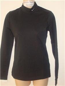 Nwt M NIKE Women Fit Dry Black Mock Turtleneck Top New Medium 254805-010