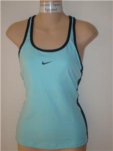 Nwt L NIKE Women Blue Fitness Tank Top New Tennis Run Large 228183-414