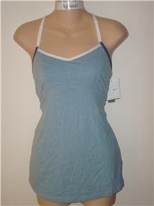 Nwt M NIKE Women Athlete Yoga Cami Tank Top New Blue Medium 244259-467