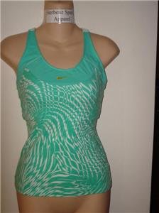 Nwt M NIKE Women Fashion Print Azure Tank Top Shirt New Medium 207476-417