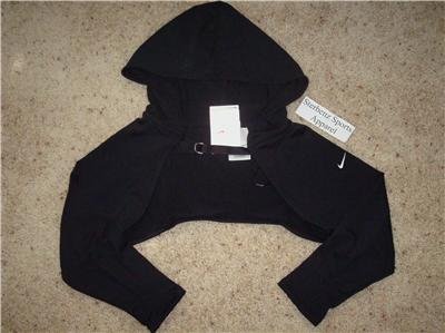 Nwt L NIKE Women Fit Dry Dance Hoody Shrug Top New $60 Large 227623-010