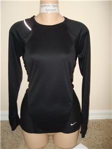 Nwt M NIKE Women Fit Dry Reflective Base Layer Top New Medium 259872-010