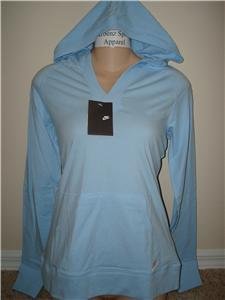 Nwt M NIKE Women Spring Hoodie Hoody Top New $38 Blue Medium 256213-404