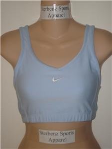 Nwt M NIKE Women Fit Dry Light Blue Sport Bra Top New Medium 257474-437
