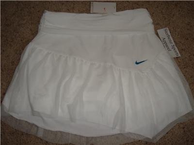 Nwt M NIKE Women Fit Dry White Tennis Skirt New $55 Medium 215122-100