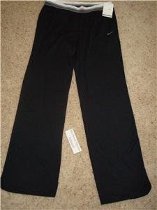 Nwt M NIKE Women Fit Dry Black Fitness Tennis Pants New Medium 255790-010