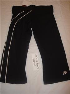 Nwt XS NIKE Women Fit Dry Black Fitness Capri Pants New Xsmall 206791-010