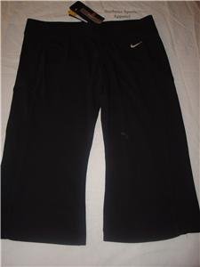 Nwt M NIKE Women Fit Dry Brown Fitness Capri Pants New Medium 127835-010