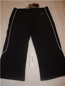 Nwt S NIKE Women Fit Dry Black Fitness Capri Pants New Small 126694-010