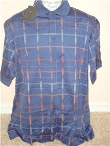 Nwt L NIKE Golf Men Blue Pattern Polo Shirt Top New Large 194479-456