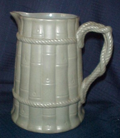 Ridgway 8" Pitcher Bamboo & Rope Pottery French Blue Green