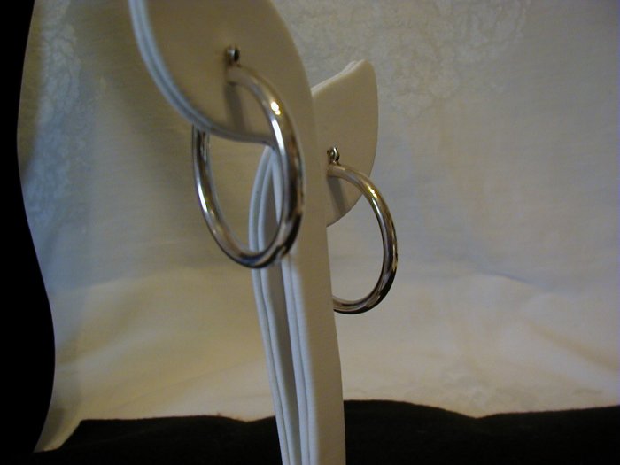 925 Sterling Silver Hoop earrings, 1 1/2", large, NEW